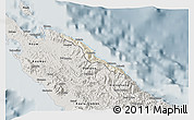 Shaded Relief 3D Map of Pouébo, semi-desaturated