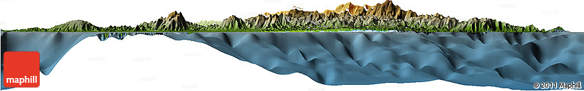 Physical Horizon Map of Pouébo, darken
