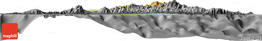 Physical Horizon Map of Pouébo, darken, desaturated
