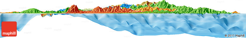 Physical Horizon Map of Pouébo, political outside