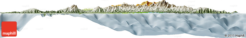 Physical Horizon Map of Pouébo, semi-desaturated