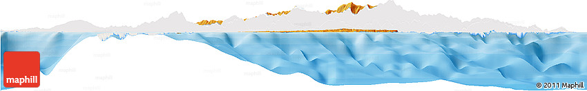 Political Horizon Map of Pouébo, single color outside