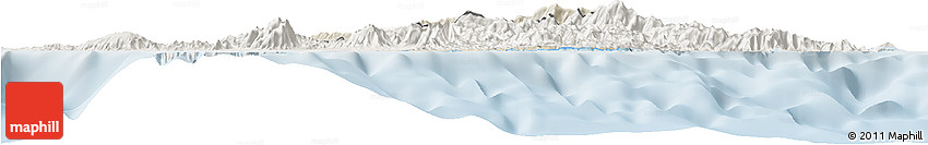 Shaded Relief Horizon Map of Pouébo, lighten Shaded Relief Horizon Map of Pouébo, lighten