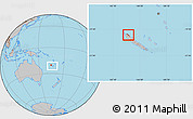 Gray Location Map of Pouébo, within the entire country