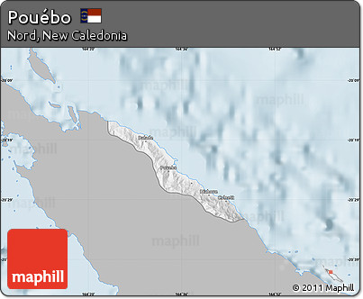 Gray Map of Pouébo, single color outside