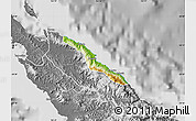 Physical Map of Pouébo, desaturated