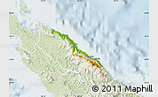 Physical Map of Pouébo, lighten