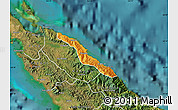 Political Map of Pouébo, satellite outside