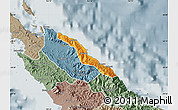 Political Map of Pouébo, semi-desaturated