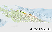 Physical Panoramic Map of Pouébo, lighten