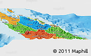 Physical Panoramic Map of Pouébo, political outside