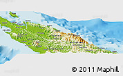 Physical Panoramic Map of Pouébo