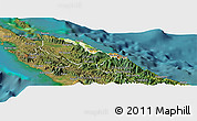 Physical Panoramic Map of Pouébo, satellite outside