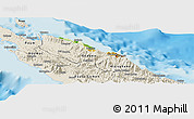 Physical Panoramic Map of Pouébo, shaded relief outside
