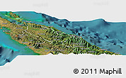 Satellite Panoramic Map of Pouébo