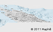 Silver Style Panoramic Map of Pouébo