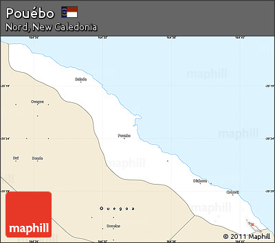Classic Style Simple Map of Pouébo