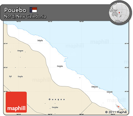 Classic Style Simple Map of Pouébo