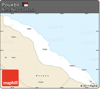 Classic Style Simple Map of Pouébo