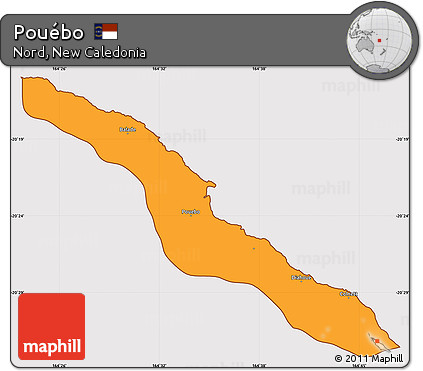 Political Simple Map of Pouébo, cropped outside
