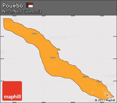 Political Simple Map of Pouébo, cropped outside