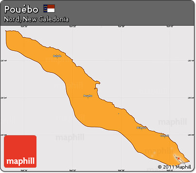Political Simple Map of Pouébo, cropped outside