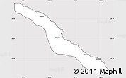 Silver Style Simple Map of Pouébo, cropped outside