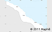 Silver Style Simple Map of Pouébo, single color outside