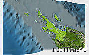 Physical 3D Map of Poum, darken