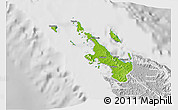 Physical 3D Map of Poum, lighten, desaturated