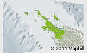 Physical 3D Map of Poum, lighten, semi-desaturated