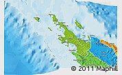 Physical 3D Map of Poum, political outside