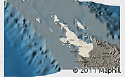 Shaded Relief 3D Map of Poum, darken