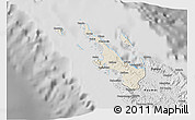 Shaded Relief 3D Map of Poum, desaturated