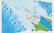 Shaded Relief 3D Map of Poum, political outside