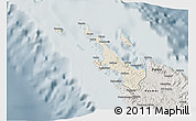 Shaded Relief 3D Map of Poum, semi-desaturated