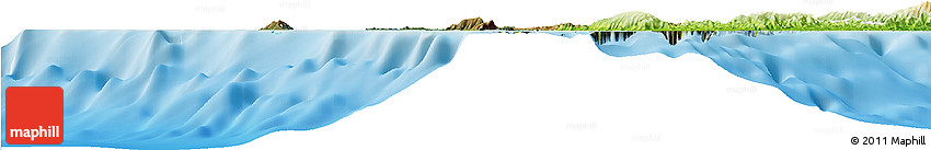 Satellite Horizon Map of Poum, physical outside