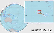 Gray Location Map of Poum, highlighted country, highlighted parent region