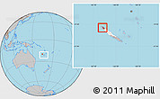Gray Location Map of Poum, highlighted parent region, within the entire country