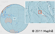 Gray Location Map of Poum, highlighted parent region, hill shading