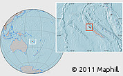 Gray Location Map of Poum, hill shading