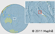 Savanna Style Location Map of Poum, highlighted parent region, hill shading