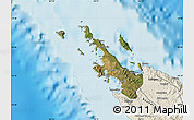 Satellite Map of Poum, shaded relief outside
