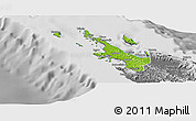 Physical Panoramic Map of Poum, desaturated