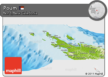 Physical Panoramic Map of Poum