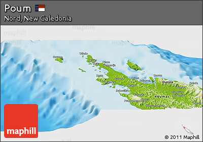 Physical Panoramic Map of Poum