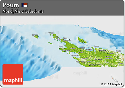 Physical Panoramic Map of Poum