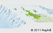 Physical Panoramic Map of Poum, lighten