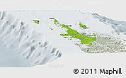 Physical Panoramic Map of Poum, lighten, semi-desaturated