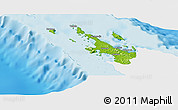 Physical Panoramic Map of Poum, single color outside